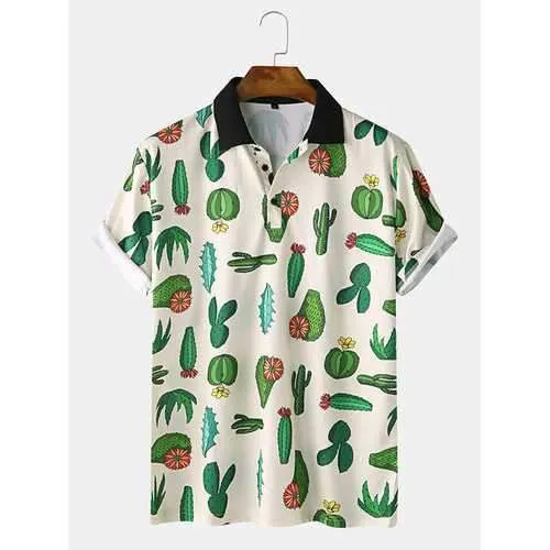 Cactus Pattern Fun Home Casual T-Shirt