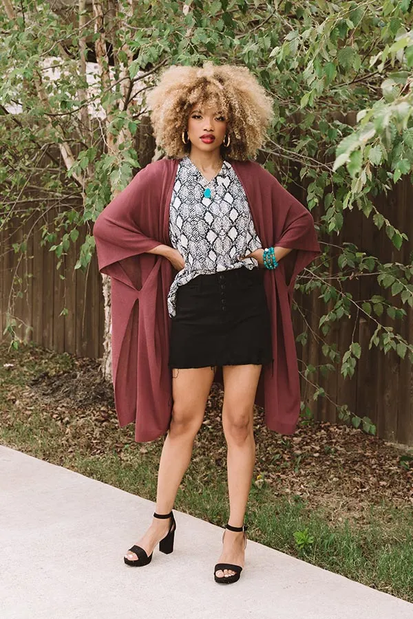 First in Sass Snake Print Top