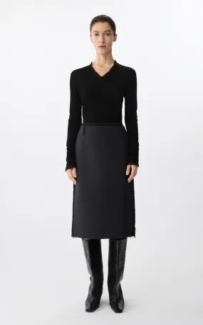 Skirt / JNBY Patchwork Blend Midi Skirt